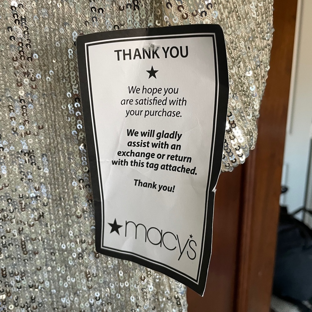 Eliza J Silver Sequin Wrap Dress with V-Neck - Picture 4 of 8